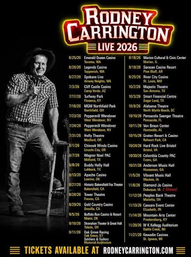 Rodney Carrington tour poster — 2026 & 2027